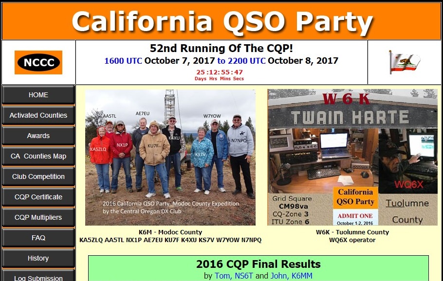 WQ6X.Info California QSO Party (CQP) W6C 2018 Contra Costa county operation